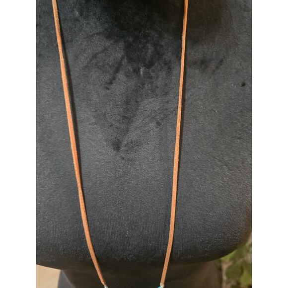 Women's Boho Turquoise Pendant Necklace With Fringe Design And Lobster Clasp - Picture 4 of 7